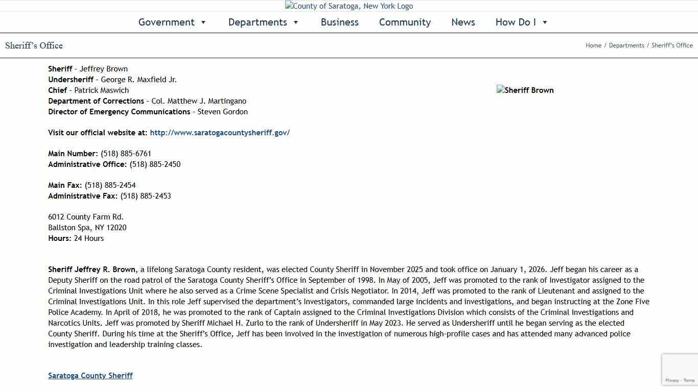 Sheriff’s Office – County of Saratoga, New York